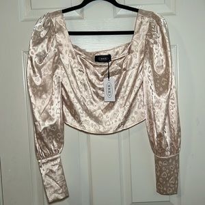 NEW!! Women’s Creme Leopard Print Blouse